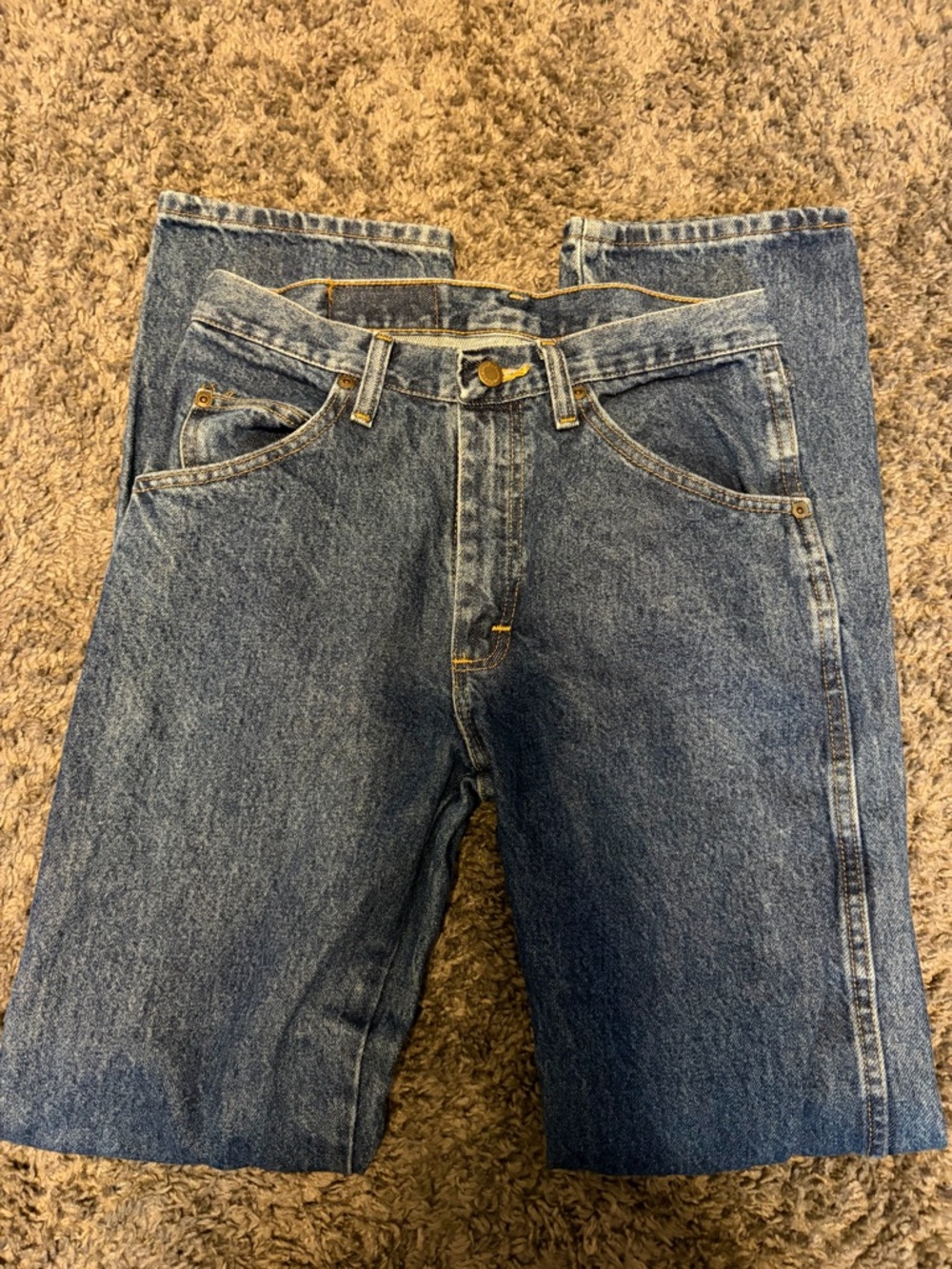 Wrangler Men's Dark Blue Straight Leg Jeans